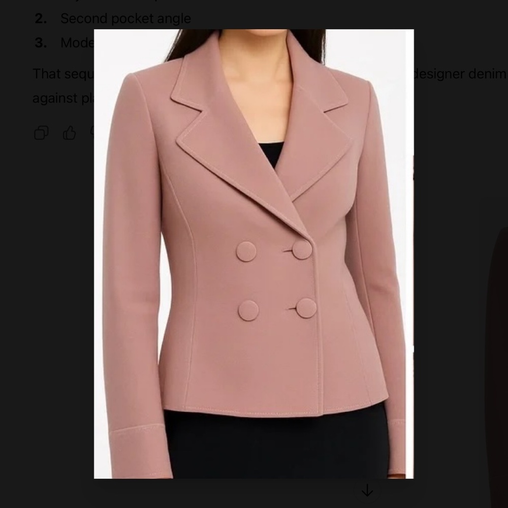 Giorgio Armani Black Lable Dusty Rose Double-Breasted Wool Blend Jacket Size 4 - Picture 2 of 8